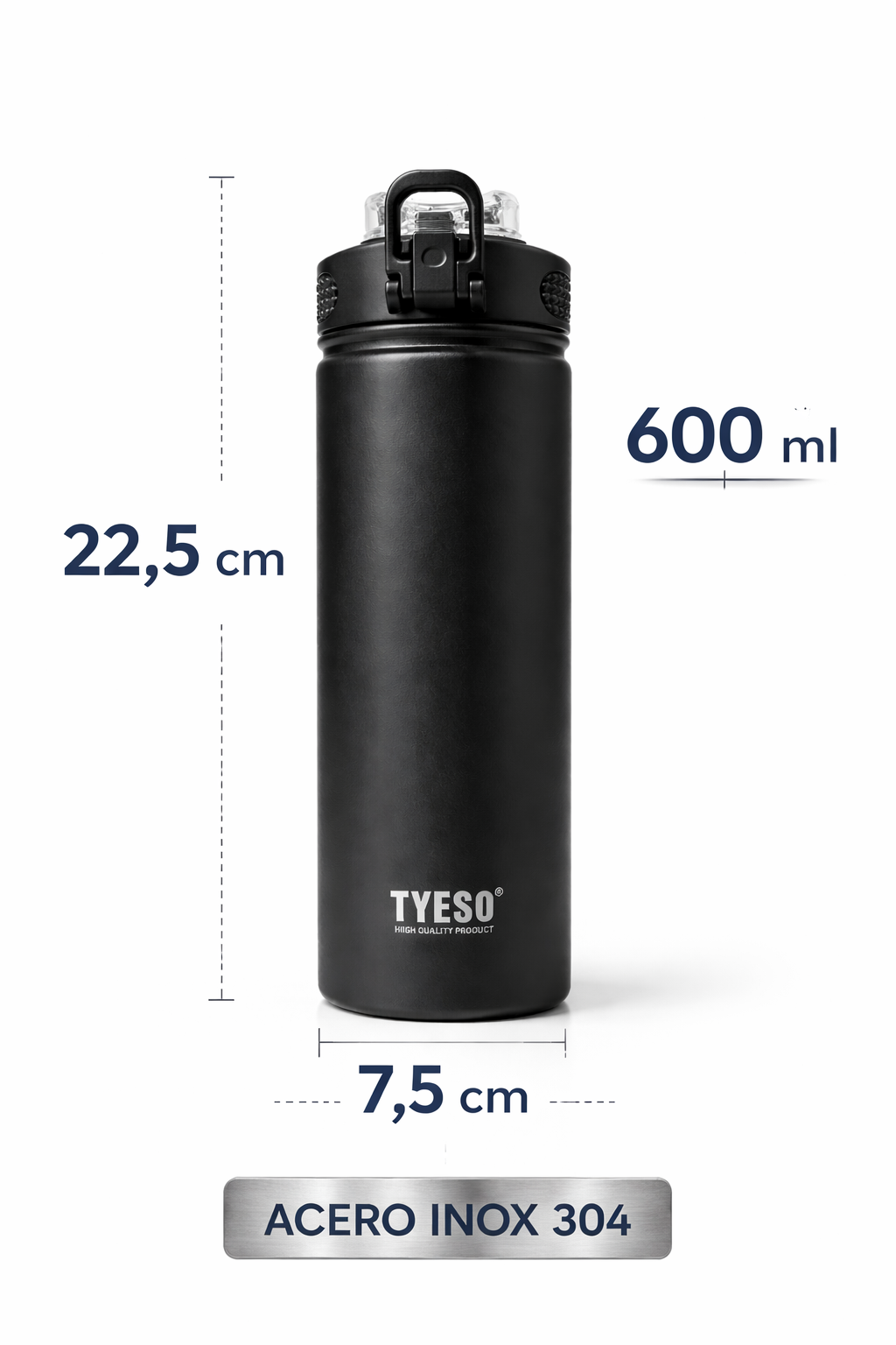 BOTELLA TÉRMICA TYESO 600 ML